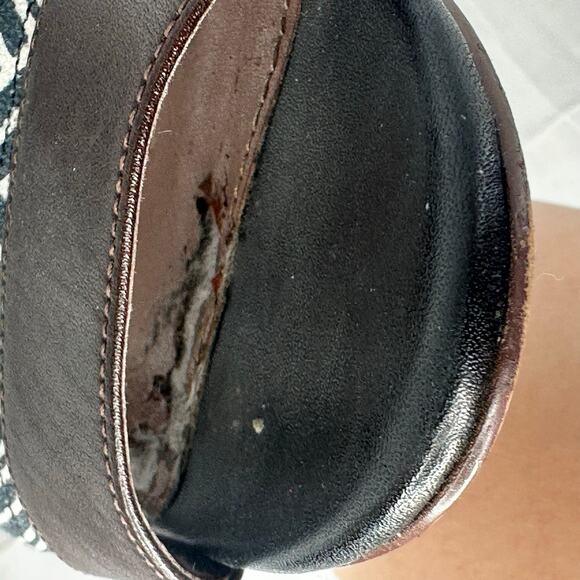 Cole Haan Block Heel Sandals Black White Stripes Size 9B Summer Vacation Resort - Picture 8 of 9